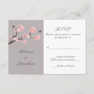 Cherry Blossoms pink/grey RSVP