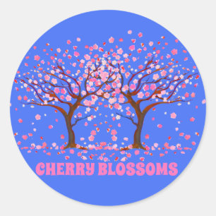 Cherry Blossoms Pink Snow Globe Classic Round Sticker