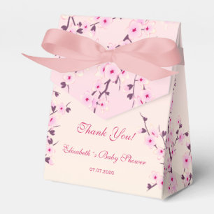 Cherry Blossoms Pink Thank You  Baby Shower  Favour Box