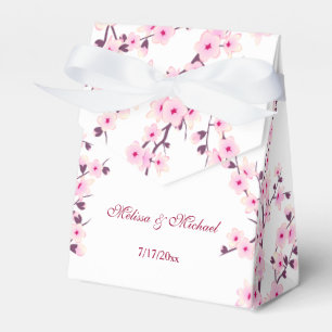 Cherry Blossoms Pink White   Custom Wedding Favour Box