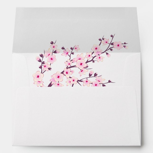 Cherry Blossoms Pink White   Envelope (Back (Bottom))