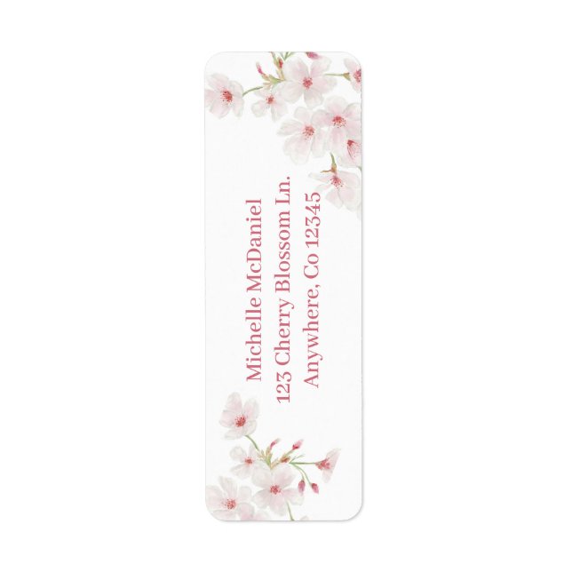 Cherry Blossoms Return Address Label (Front)