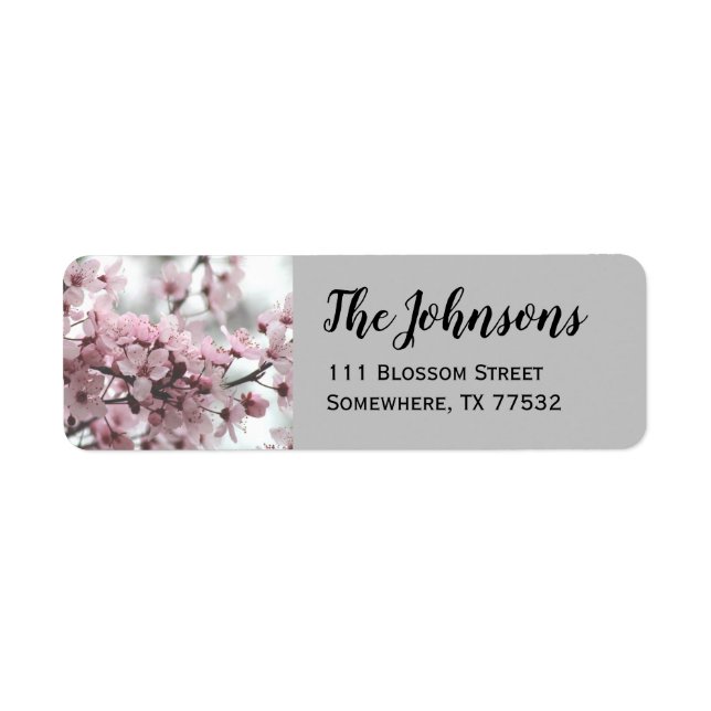 Cherry Blossoms Return Address Labels (Front)