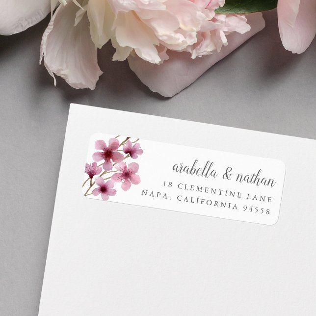 Cherry Blossoms Return Address Return Address Label (Creator Uploaded)