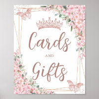 Cherry Blossoms Rose Gold Butterflies Cards Gifts