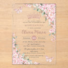 Cherry Blossoms Rose Gold Butterflies Quinceañera