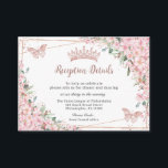 Cherry Blossoms Rose Gold Butterflies Quinceañera Enclosure Card<br><div class="desc">These pretty cherry blossoms floral Quinceañera / Sweet 16 / 18th Birthday enclosure cards features beautiful pink cherry blossoms and rose gold butterflies. Simply click the customise it further button to edit the texts, change fonts and fonts colours. Use these enclosure cards for extra details, parking / location / map...</div>