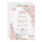Cherry Blossoms Rose Gold Butterflies Sweet 16