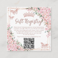 Cherry Blossoms Rose Gold Quinceanera QR Gift