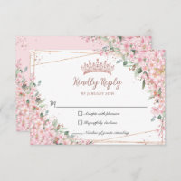 Cherry Blossoms Rose Gold Sweet 16 Quinceañera XV