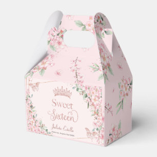 Cherry Blossoms Rose Gold Sweet Sixteen Birthday Favour Box