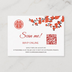 Cherry Blossoms RSVP Online   QR Code Enclosure Card