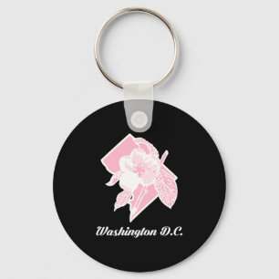 Cherry Blossoms Sakura Flower On Washington Distri Key Ring