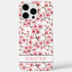 Cherry Blossoms Sakura Pattern Monogrammed iPhone 16 Pro Max Case