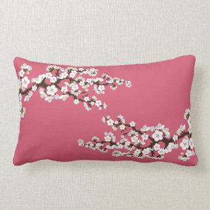 Cherry Blossoms Sakura Throw Pillow (pink)