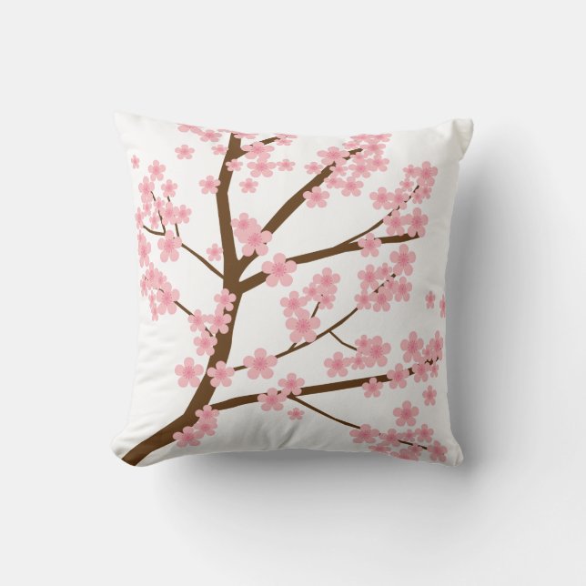 Cherry Blossoms Sakura Tree Spring Cute Pink Cushion (Front)