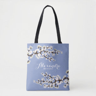 Cherry Blossoms Sakura Wedding Party Tote (lilac) Bag