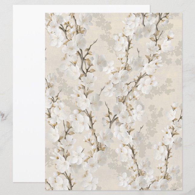 Cherry blossoms scrapbook paper (Front/Back)