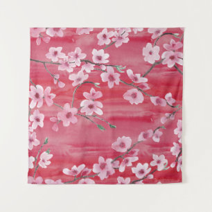 Cherry blossoms, seamless, watercolor pattern. tapestry