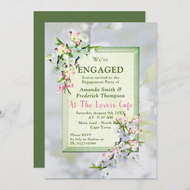 Cherry Blossoms Spring Party Invitation (Front/Back)