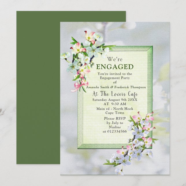 Cherry Blossoms Spring Party Invitation (Front/Back)