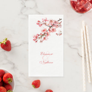 Cherry Blossoms Spring Wedding Napkin