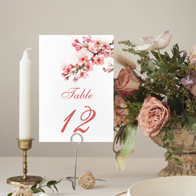 Cherry Blossoms Spring Wedding  Table Number (Creator Uploaded)