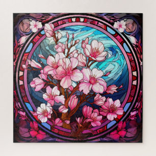 Cherry Blossoms Stained Glass Puzzle