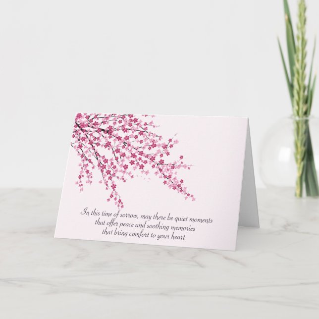 Cherry Blossoms Sympathy Card (Front)