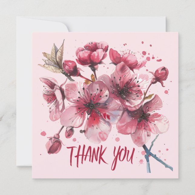 Cherry blossoms. Thank You Card (Front)