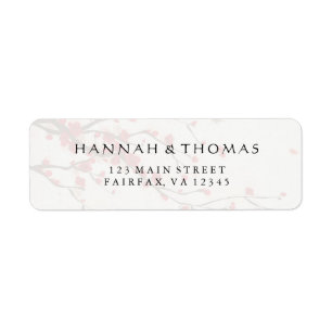 Cherry Blossoms Watercolor Floral Return Address Label