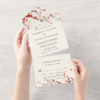 Cherry Blossoms Watercolor Wedding