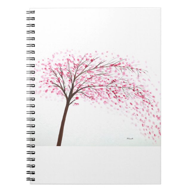 Cherry blossoms watercolour painting notebook (Front)