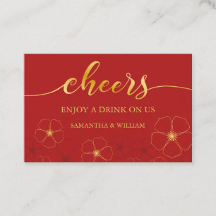 Cherry Blossoms Wedding Drink Ticket Custom