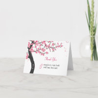Cherry Blossoms Wedding Folded Thank You Cards