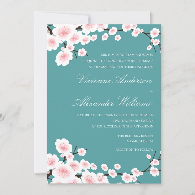 CHERRY BLOSSOMS | WEDDING INVITATION (Front)
