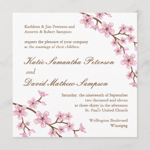 Cherry Blossoms Wedding Invitation