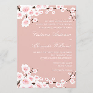 CHERRY BLOSSOMS   WEDDING INVITATION