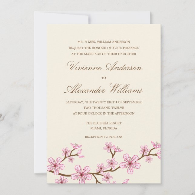 CHERRY BLOSSOMS | WEDDING INVITATION (Front)