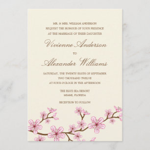 CHERRY BLOSSOMS   WEDDING INVITATION