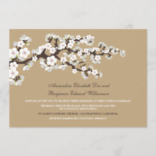 Cherry Blossoms Wedding Invitation (champagne)