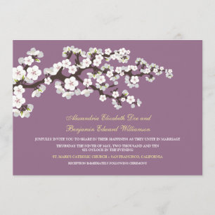 Cherry Blossoms Wedding Invitation (lavender)