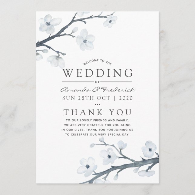 Cherry Blossoms Wedding Program (Front)