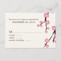 Cherry Blossoms Wedding Response Cards