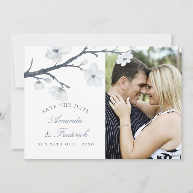 Cherry Blossoms Wedding Save the Date (Front)