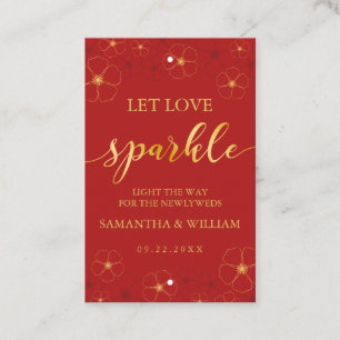 Cherry Blossoms Wedding Sparkler Tag Custom