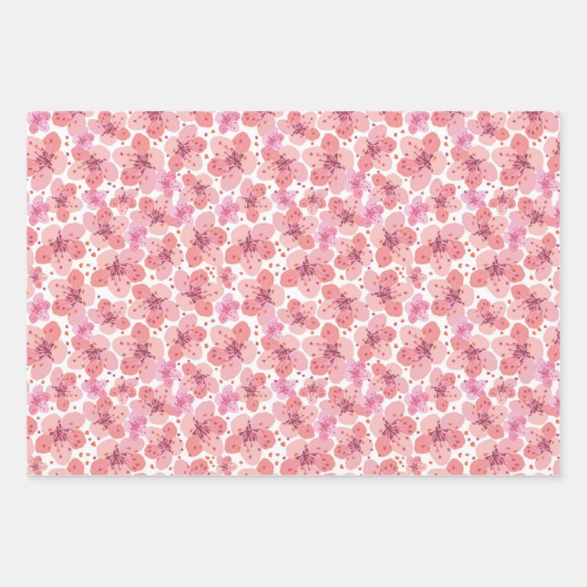 cherry blossoms wrapping paper sheet (Front)