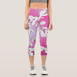 Cherry Blossoms Yoga |  Skinny Fit | Sakura YOGA L Capri Leggings
