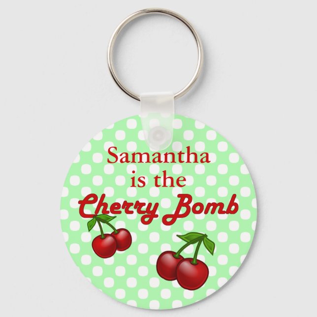 Cherry Bomb Custom Keychain (Front)