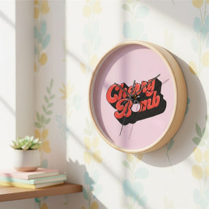 Cherry Bomb Large Clock